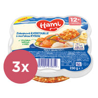 3x HAMI Príkrm v tanieriku Zeleninové ratatouille s morskou rybou 230g, 12+