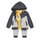 DIRKJE Set 3.d mikina s kapucňou + tričko + nohavice šedá + žltá chlapec veľ.50