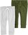 CARTER'S Nohavice dlhé zelené, šedý pásik chlapec 2 ks, 9 m /veľ. 74