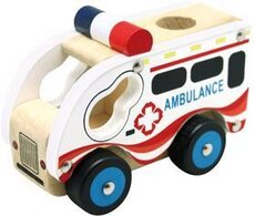 BINO Drevené auto ambulancia