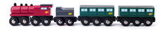 WOODY Parná lokomotíva s uhlím a osobnými vozňami