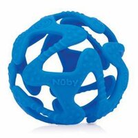 NUBY Hryzačka silikónová lopta tmavo modrá 3 m+