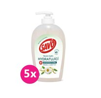 5x SAVO Tekuté mydlo s antibakteriálnou zložkou Harmanček & Jojobový olej 250 ml