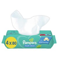 PAMPERS Fresh Clean XXL Vlhčené obrúsky 4x80 ks