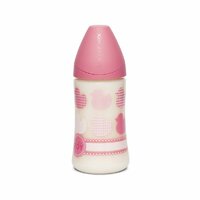 SUAVINEX Fľaša dojčenská 270 ml S T1S Toys - ružové kačičky