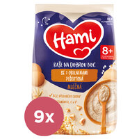 9x HAMI Kaša mliečna so 7 obilninami piškótová na dobrú noc 9x210 g