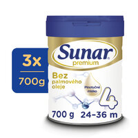 3x SUNAR Premium 4 Mlieko dojčenské 700 g