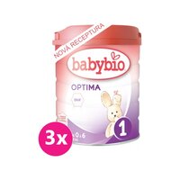 3x BABYBIO OPTIMA 1 dojčenské bio mlieko (800 g)