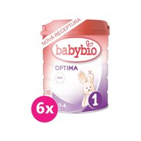 6x BABYBIO OPTIMA 1 dojčenské bio mlieko (800 g)