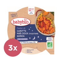 3x BABYBIO Večerné menu mrkva a sladká kukurica s quinoa 230 g