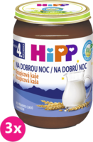 3x HiPP BIO Na dobrú noc krupicová (190 g) - mliečna kaša