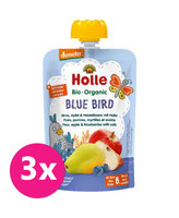 3x HOLLE Blue Bird Bio pyré hruška jablko čučoriedky vločky 100 g (6+)