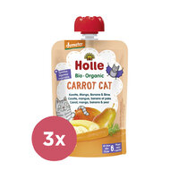 3x HOLLE Carrot Cat Bio pyré mrkva mango banán hruška 100 g (6+)