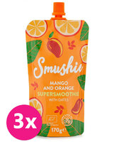 3x SALVEST Smushie BIO Ovocné smoothie s mangom, pomarančom a datľami (170 g)