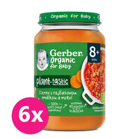 6x GERBER Organic 100% rastlinný príkrm cícer s paradajkovou omáčkou a mrkvou 190 g​