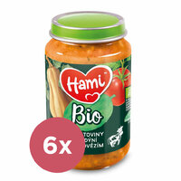 6x HAMI BIO Mäsovo-zeleninový príkrm Cestoviny s tekvicou a hovädzím 190 g, 8+