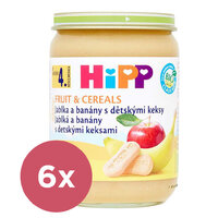 6x HiPP BIO Jablká a banány s detskými keksami 190 g