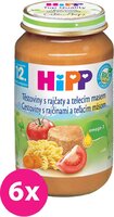 6x HiPP BIO Paradajky s cestovinami a teľacím mäsom (220 g) - mäsovo-zeleninový príkrm