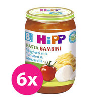 6x HIPP BIO Pasta Bambini - Rajčiny so špagetami a mozarellou od uk. 7. mesiaca, 220 g