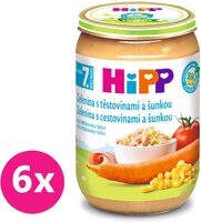 6x HiPP BIO Zelenina s cestovinami a šunkou (220 g) - mäsovo-zeleninový príkrm
