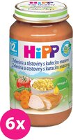 6x HiPP Zelenina s cestovinami a kuraťom (220 g) - mäsovo-zeleninový príkrm