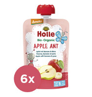 6x HOLLE Apple Ant Bio pyré jablko banán hruška 100 g (6+)