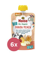 6x HOLLE Panda Peach Bio pyré broskyňa marhuľa banán špalda 100 g (8+)