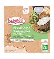 BABYBIO Desiata s kokosovým mliekom - kiwi a banán 4x 85 g