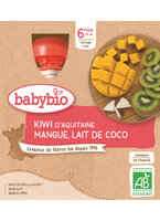 BABYBIO Pyré kiwi, mango, kokosové mlieko 4x 90 g