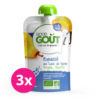 3x GOOD GOUT BIO Jogurt, hruška a vanilka 90 g 