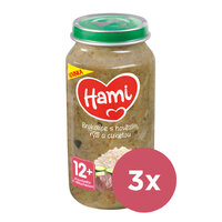 3x HAMI Príkrm mäsovo-zeleninový Brokolica s hovädzím, ryžou a cuketou 250g, 12+