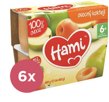 6x HAMI 100 % ovocia ovocný koktail 4x 100 g - ovocný príkrm