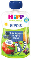HiPP BIO HiPPiS Jablko-Hruška-Červené ovocie + železo 100 g, od 1 roka