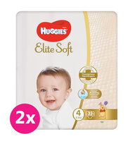 2x HUGGIES® Plienky jednorázové Elite Soft veľ. 4 33 ks