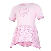 LITTLE ANGEL Body šaty tenké KR Outlast® 80 ružová baby/ružová-bodka lesk