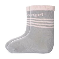 LITTLE ANGEL Ponožky tenké protišmykové Outlast® 10-13 (15-19) - tmavošedá/svetloružová