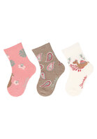 STERNTALER Ponožky farebné 3ks v balení ružová dievča veľ. 22 12-24m