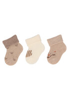 STERNTALER Ponožky mačička 3ks v balení béžová melanž dievča veľ. 0 0-1m