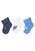 STERNTALER Ponožky medvedík 3ks v balení modrá chlapec veľ. 0 0-1m
