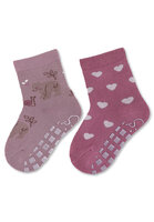 STERNTALER Ponožky protišmykové Medvedík ABS 2ks v balení purple dievča veľ. 19/20 cm- 12-18 m