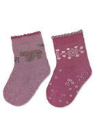 STERNTALER Ponožky protišmykové Medvedík ABS 2ks v balení purple dievča veľ. 19/20 cm- 12-18 m