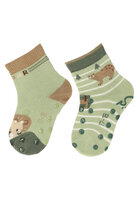 STERNTALER Ponožky protišmykové na lozenie Lev a Les ABS 2ks v balení zelená chlapec veľ.22 12-24m