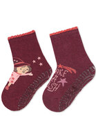 STERNTALER Ponožky protišmykové Víla AIR 2ks v balení dark red dievča veľ. 17/18 cm- 9-12 m