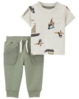 CARTER'S Set 2dielny tričko kr. rukáv, tepláky Green Toucan chlapec 3m