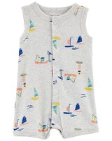CARTER'S Overal letný Grey Boats chlapec 3m