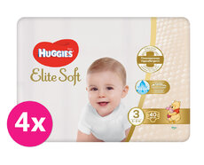 4x HUGGIES® Plienky jednorázové Elite Soft veľ. 3 40 ks