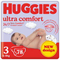 HUGGIES® Plienky jednorázové Ultra Comfort Jumbo 3, 78 ks