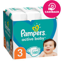 PAMPERS Active Baby plienky 3 (180 ks), 6-10 kg