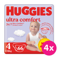 4x HUGGIES® Plienky jednorázové Ultra Comfort Jumbo 4, 66 ks