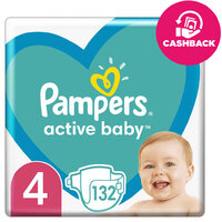 PAMPERS Active Baby Plienky jednorazové 4 (9-14 kg) 132 ks